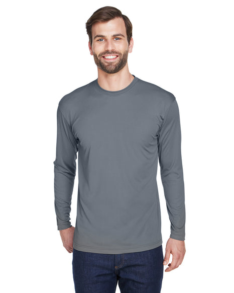 UltraClub Adult Cool & Dry Sport Long-Sleeve Performance Interlock T-Shirt