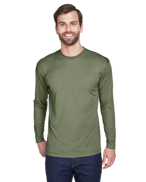 UltraClub Adult Cool & Dry Sport Long-Sleeve Performance Interlock T-Shirt